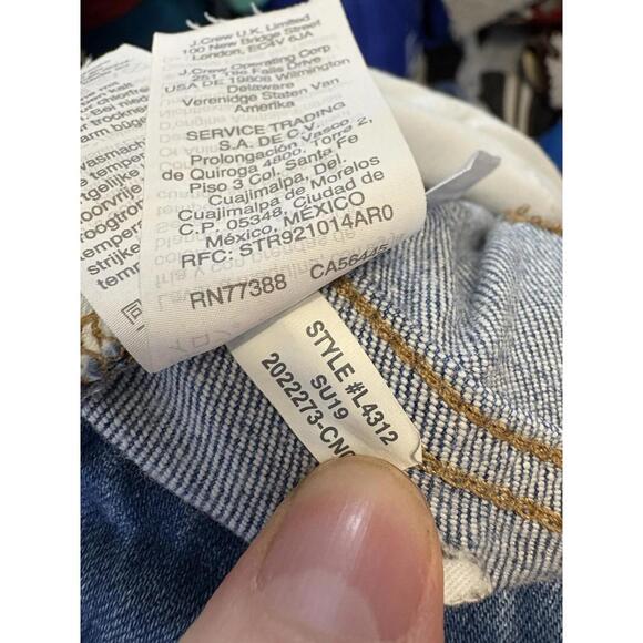 Madewell Jeans Womens 32 Slim Wide Leg Cropped Olympia Wash Button Fly Modest - Picture 9 of 12